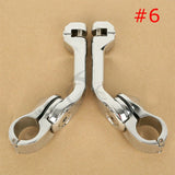 Motorcycle 32mm 1.25" Long Angled Highway Engine Guards Foot Pegs Mounts For Harley touring dyna Electra Road Sport Super Glide