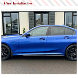 ABS Gloss Black Car Side Skirts for BMW 3 SERIES G20 G21 LCI M SPORT 2023-2024 Under Door Rocker Panels Valance Extension Lip