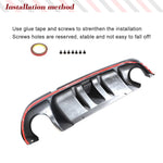 ABS Black Car Rear Diffuser for Infiniti Q50 Base & Sport Sedan 2014-2017 Lower Bumper Lip Spoiler Body Kits With Brake Light