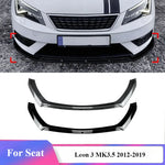 Front Bumper Splitter Lip Diffuser Tuning Plastic Spoiler Accessories Body Kit Front Shovel For Seat Leon 3 MK3 MK3.5 2012-2019