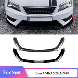 Front Bumper Splitter Lip Diffuser Tuning Plastic Spoiler Accessories Body Kit Front Shovel For Seat Leon 3 MK3 MK3.5 2012-2019