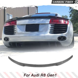 3PCS Car-styling Carbon Fiber Rear Trunk Spoiler Lip Wing Car Sticker for Audi R8 Gen1 Coupe V8 V10 2008 - 2015 Duckbill Lip FRP