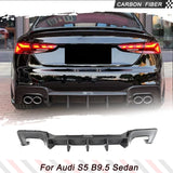 Car Rear Bumper Diffuser Lip Spoiler for Audi S5 B9.5 2020-2023 Real Carbon Fiber Car Rear Bumper Diffuser Lip Guard Spoiler