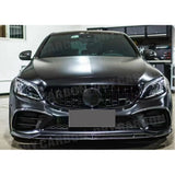 Carbon Fiber Front Bumper Lip for Mercedes Benz C Class W205 C43 AMG 2019-2021 FRP Front Bumper Chin Lip Spoiler Body Kits
