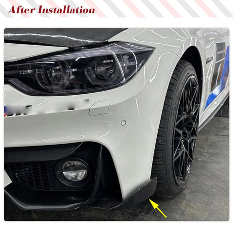 Carbon Fiber Front Bumper Lip Canards Splitters Flaps for BMW F80 M3 F82 F83 M4 2014 - 2018 Car Side Skirts Bumper Extention Lip