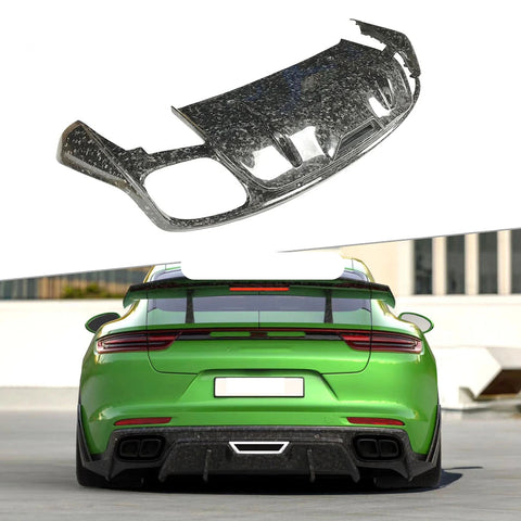 Dry Carbon Fiber Rear Lip Diffuser Spoiler For Porsche Panamera 971 2017 2018 2019 Forged Carbon Bumper Guard Car Styling
