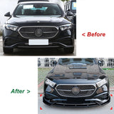 For Mercedes Benz E Class W214 E260 E300 AMG 2024+ Front Bumper Splitter Lip Chin Spoiler Diffuser Bodykit Protector Accessories