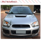 PU Black Car Front Bumper Bumper Splitters Side Chin Lips Fog Light Lamp Covers for Subaru Impreza WRX Sedan STI 2004 2005