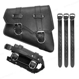 For Harley Davidson Sportster XL883 XL1200 Black PU leather saddle luggage bag with kettle bag, motorcycle retro saddle bag