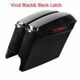 Motorcycle 5" Stretched Extended Saddlebags Saddle Bags For Harley Touring Road King Road Glide Street Glide 2014-2024