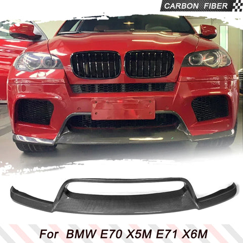 For BMW E70 X5M E71 X6M Bumper 2008 - 2013 Car Front Bumper Lip Spoiler Splitters Carbon Fiber Twill Weave Straight Weave FRP