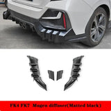 Rear Diffuser Rear R Style Spoiler for Honda Civic 2016-2021 10th Hatchback FK4 FK7 Modification Body Kit Lower Bumper Guard