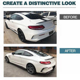 Carbon Fiber / FRP Black Car Rear Bumper Splitters Vent Fins for Mercedes-Benz C-Class W205 C63 AMG Coupe 2-Door 2015 - 2017