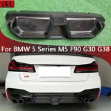 For BMW 5 Series G30 G38 M5 F90 530 540 2017+ Carbon Fiber Car Rear Bumper Diffuser Rear Splitters Spoiler Back lip body kit