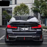For BMW 5 Series M5 F90 G30 G38 3D style With lights Carbon Fiber Rear Lip Diffuser Back Bumper Spoiler Small body kit