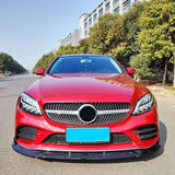 Brabus Style Front Bumper Lip for Mercedes benz W205 S205 C-Class C200 C300 C400 2018-2021 Spoiler Splitter Kit Guards Protector