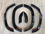 6pcs Gloss Black Widening Wheel Fender Trim Kit Eyebrow accessories with LED Lights fit for Land Rover Defender 110 2020-2025