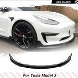For Tesla Model 3 2023 2024 4PCS Car Front Bumper Lip Spoiler Splitter Trim Body Kits ABS Glossy Black Racing Front Lip Aerokits