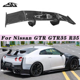 For Nissan GTR GTR35 R35 Carbon Fiber Rear Trunk Lid Spoiler Lip Splitter Extended Flaps Tail Wing Body Kit Car Accessories