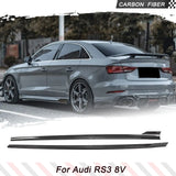 Carbon Fiber Side Skirts Extension Lip Spoiler For Audi S3 RS3 8V 2017-2020 Car Rocker Panels Body Kits