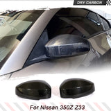 Car Side Rear Mirror Cover Sticker For Nissan 350Z Z33 2003-2009 Prepreg Dry Carbon Fiber Rear View Mirror Cover Caps Add On