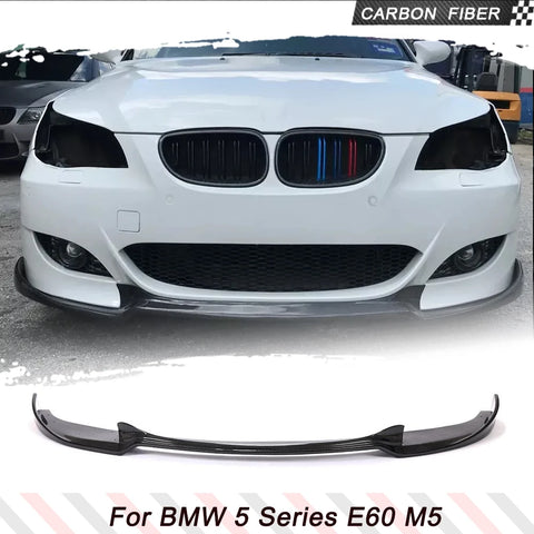 Carbon Fiber / FRP Black Car Front Bumper Lip fits for BMW 5 Series E60 M5 Sedan 2005-2009 Front Lip Chin Spoiler Racing Kits