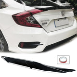 Highkick RT Style Trunk Spoiler Wing Gloss Black For 2016-2021 Honda Civic Sedan