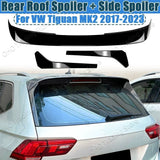 Car Rear Roof Side Spoiler Wing Tail Tuning Trunk Lip For VW Tiguan MK2 2017-2023 Standard Change R line Exterior Body Kit Black