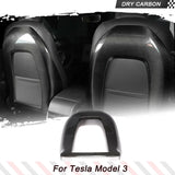 Dry Carbon Fiber Car Seat Back Cover Interior Trim 1Pc For Tesla Model 3 Model Y 2016-2023 1 Set/Piece