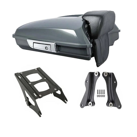 Grey Touring Razor Tour Pak Pack Tail box Luggage Rack Docking Kit for Harley 09 Up Road King Street Glide Ultra Electra CVO