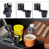 2 in 1 Car Cup Holder Expander 360 Degree Adjustable Base Drink Holder Anti-Shake Stable Auto Bottle Holder Organizer