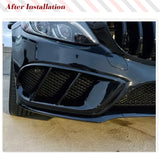 FRP Glossy Black Car Fog Light Cover Trims Fits for Mercedes Benz Benz W205 C250 C300 C43 Base Sedan 2015-2019 Front Air Vent