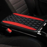 Car Armrest Cover Mat Universal PU Leather Ethnic Style Print Waterproof Non Slip Storage Box Pad Auto Styling Interior Accessor