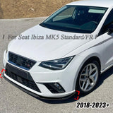 Front Bumper Spoiler Lip Splitter Kit For Seat Ibiza Standard/FR MK5  2018+ Canard Spoiler Body Kit Gloss Black and Carbon Look