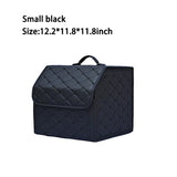 1Pc Car PU Leather Trunk Storage Box Portable Foldable Storage Car Multiuse Storage organization Car Trunk Bag Auto Storag Box -
