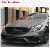 Carbon Fiber Car Front Bumper Lip Splitters for Mercedes-Benz W218 CLS63 AMG S Sedan 4-Door 2015 - 2017 Splitters FRP Black