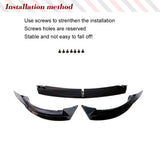 For Tesla Model 3/ Y 2017-2023 3PCS Car Front Bumper Lip Spoiler Splitter Trim Body Kits ABS Glossy Black Racing Front Lip