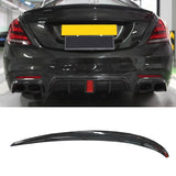Dry Carbon Fiber B Style Rear Spoiler For Mercedes Benz S Class 2014+S350 S400 Rear Trunk Ducktail Lip Wings
