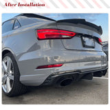 Carbon Fiber Car Rear Bumper Diffuser Lip Spoiler For Audi RS3 8V 2017 - 2019 Rear Bumper Diffuser Lip Spoiler Guard Splitters