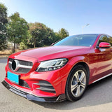 Brabus Style Front Bumper Lip for Mercedes benz W205 S205 C-Class C200 C300 C400 2018-2021 Spoiler Splitter Kit Guards Protector