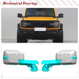 Dry Carbon Car Rear View Mirror Covers Caps For Ford Bronco 2021-2023 Add On Racing Body Kits Side Rearview Mirror Covers