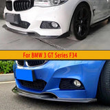 For BMW 3 GT Series F34 Carbon Fiber Car Front Bumper Diverter Spoiler Diffuser Front lip chin Car Accessories upgraded body kit