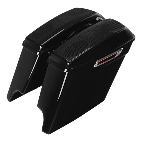 Motorcycle 5" Extended Saddlebags 5"x7" Speakers Cutout For Harley Touring Road King Glide 2014-2024