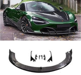 For McLaren 720S Real CARBON FIBER Front Bumper Lip Splitters Cup Flaps Cover Body Kit 2017 2018 2019 2020 2021