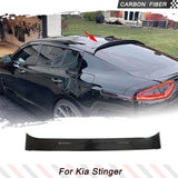 Carbon Fiber Rear Roof Spoiler Fits For Kia Stinger 2018-2023 Rear Boot Spoiler Roof Window Spoiler Top Wing Body Kits FRP Black