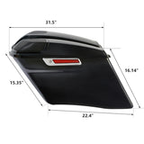 Motorcycle 4" Extended Hard Saddlebags For Harley Touring Road King Road Glide Street Glide CVO 2014-2024 Gunship Gray