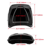 Motorcycle 5.5'' Razor Tour Pack Trunk Vivid Black With Latch Key For Harley Touring Street Glide Ultra Road King 1997-up
