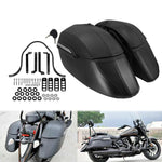 Motorcycle Hard Bags Saddlebags Trunk Luggage & Heavy Duty Mounting Bracket Kit For Harley Touring Softail XL For Suzuki For BMW