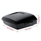 Gloss Black Chopped Trunk W/ Backrest Fit For Harley Tour Pak Touring 2014-2024 Motorcycle Tail Box