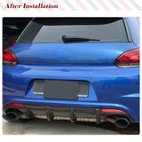 Carbon Fiber Car Rear Bumper Diffuser Lip Spoiler for Volkswagen VW Scirocco R R20 Bumper 2009-2016 FRP Rear Bumper Body Kits